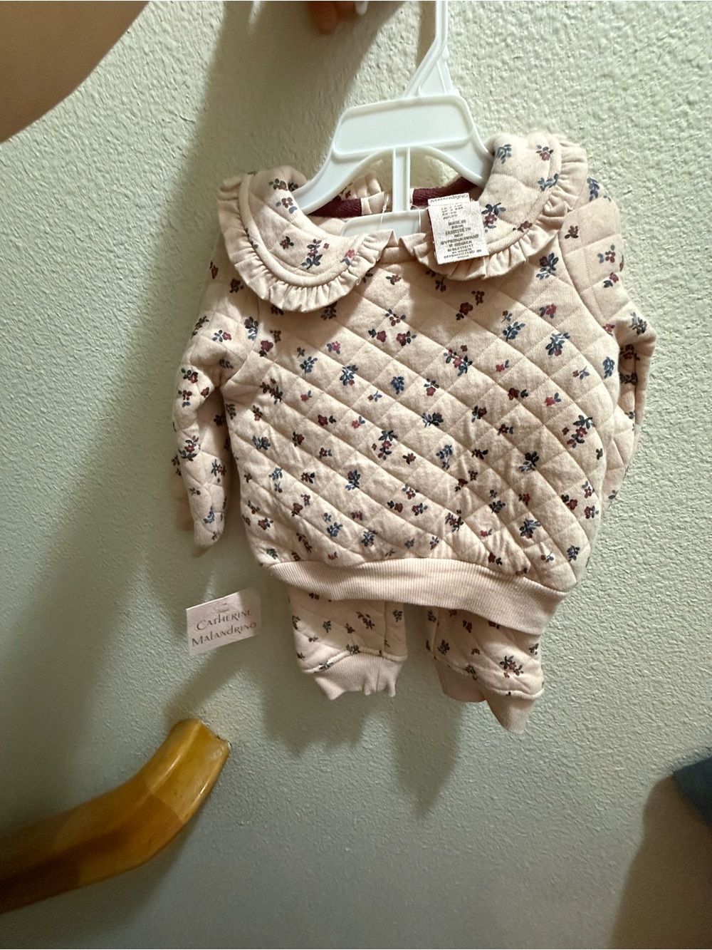 Catherine Malandrino Quilted Pink Floral Kids Matching Set
